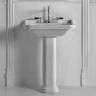 Раковина Kerasan Waldorf 80 4141K1bi/cr*3 Белая фарфор подвесная, полувстраиваемая