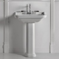 Раковина Kerasan Waldorf 80 4141K1bi/cr*3 Белая фарфор подвесная, полувстраиваемая
