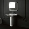 Раковина Kerasan Waldorf 80 4141K1bi/cr*3 Белая фарфор подвесная, полувстраиваемая