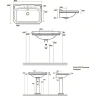 Раковина Kerasan Waldorf 80 4141K1bi/cr*3 Белая фарфор подвесная, полувстраиваемая