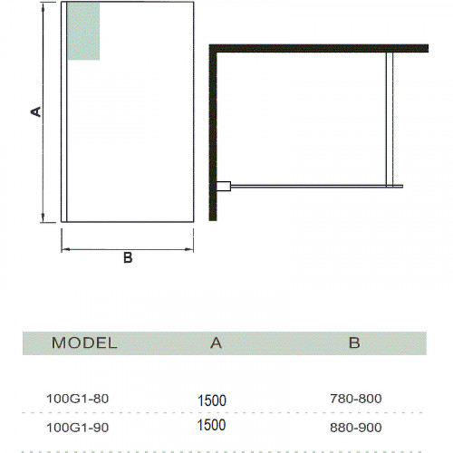 Шторка на ванну WeltWasser WW100 G1 80 10000001226 профиль Хром стекло прозрачное