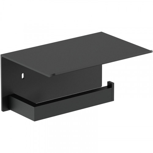 Держатель туалетной бумаги Nofer Corinto 16878.N с полочкой Черный