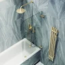 Шторка для ванны Maybah Glass MGV-644-3 405х1400 поворотная на петлях Золото стекло прозрачное