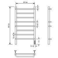 Электрический полотенцесушитель Comfysan Puro EC-8 80x40 012915 Хром