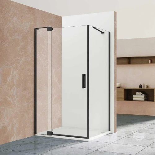 Душевой уголок Vincea Extra NaNх100 VSR-1E901080CLB профиль Черный стекло прозрачное