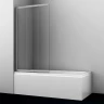 Шторка на ванну WasserKRAFT Tauber 80 64S02-80WS профиль Никель стекло прозрачное