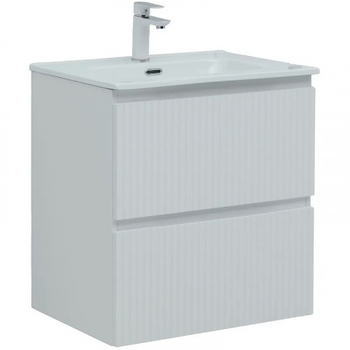 Тумба под раковину Aquanet Джейн 60 335422 подвесная Белая матовая МДФ / ЛДСП