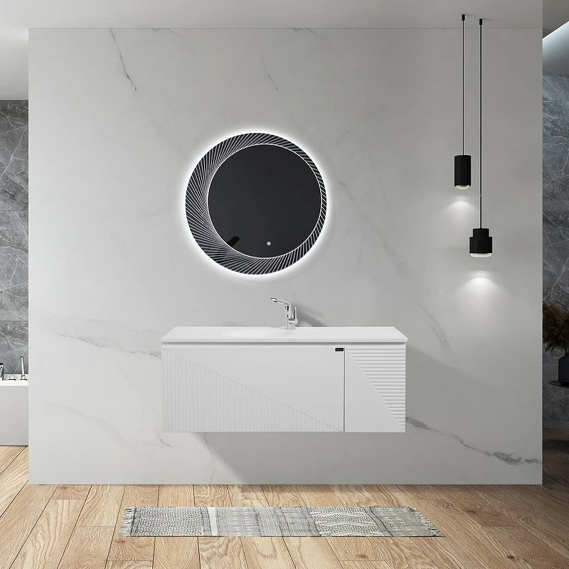 Тумба с раковиной Black&White Universe U918.1200-2 120 91812002 подвесная Glossy White МДФ / ЛДСП