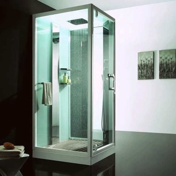 Душевая кабина Orans 100x100 L 89101lw с баней профиль Белый задние стенки Белые
