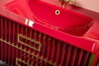 Тумба под раковину Boheme Armadi Art Monaco 100 866-100-RG Бордо глянец Золото МДФ / ЛДСП