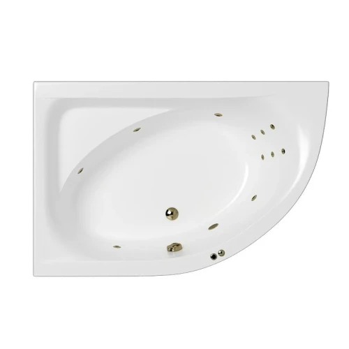 Акриловая ванна Whitecross Aquarella 170x110 L 0108.170110.100.LINE.BR цвет Белый с гидромассажем форсунки Бронза