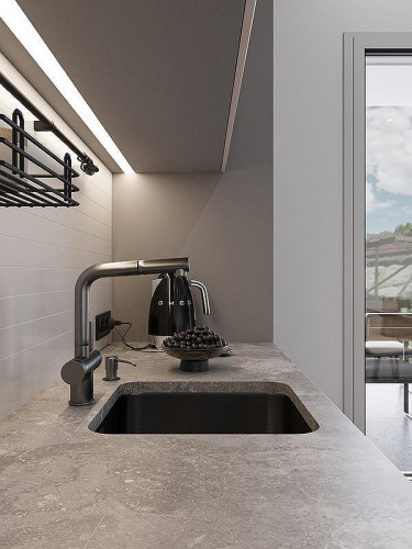 Смеситель для кухни Emar PVD ЕС - 7026 PVD цвет Dark