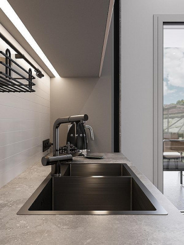 Смеситель для кухни Emar PVD ЕС - 7026 PVD цвет Dark