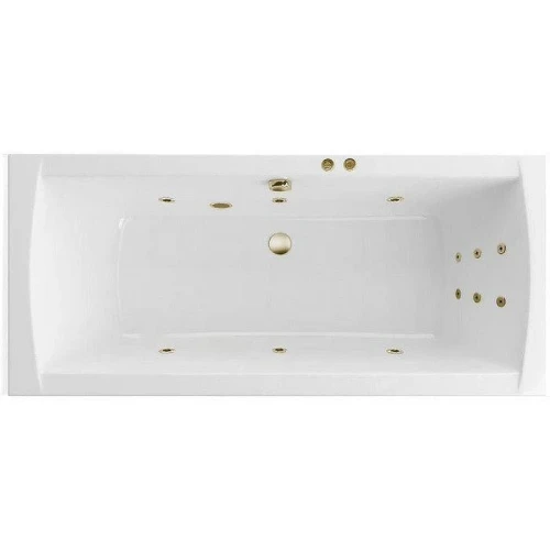 Акриловая ванна Excellent Aquaria Lux Slim 180x80 WAEX.AQU18S.LINE.BR цвет Белый с гидромассажем форсунки Бронза