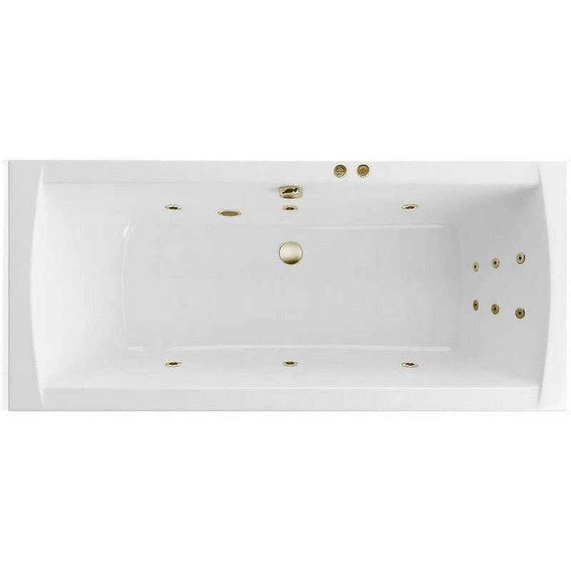 Акриловая ванна Excellent Aquaria Lux Slim 180x80 WAEX.AQU18S.LINE.BR цвет Белый с гидромассажем форсунки Бронза