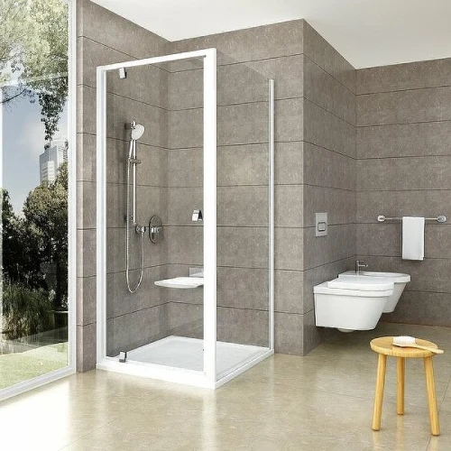 Душевая стенка Ravak Pivot PPS-80 90G40100Z1 профиль Белый стекло Transparent