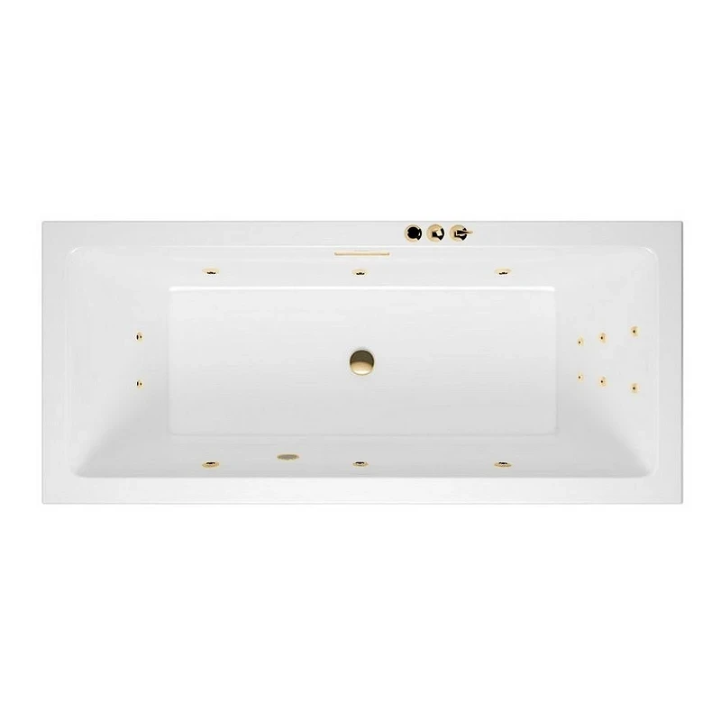 Акриловая ванна Excellent Heaven Slim 180x80 WAEX.HEV18S.SMART.GL цвет Белый с гидромассажем форсунки Золото