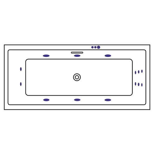 Акриловая ванна Excellent Heaven Slim 180x80 WAEX.HEV18S.SMART.GL цвет Белый с гидромассажем форсунки Золото