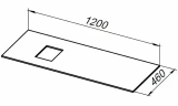 Столешница под раковину Allen Brau Infinity 120 L 1.21015.G Графит искусственный камень (литьевой мрамор)