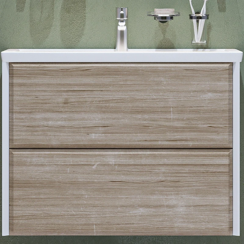 Тумба под раковину Velvex Gesso 80 tp.GES.9696.80.2Y подвесная Белая матовая Дуб сонома