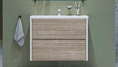 Тумба под раковину Velvex Gesso 80 tp.GES.9696.80.2Y подвесная Белая матовая Дуб сонома