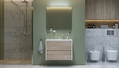Тумба под раковину Velvex Gesso 80 tp.GES.9696.80.2Y подвесная Белая матовая Дуб сонома