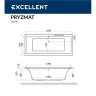 Акриловая ванна Excellent Pryzmat 190x90 WAEX.PRY19.SMART.WH цвет Белый с гидромассажем форсунки Белые