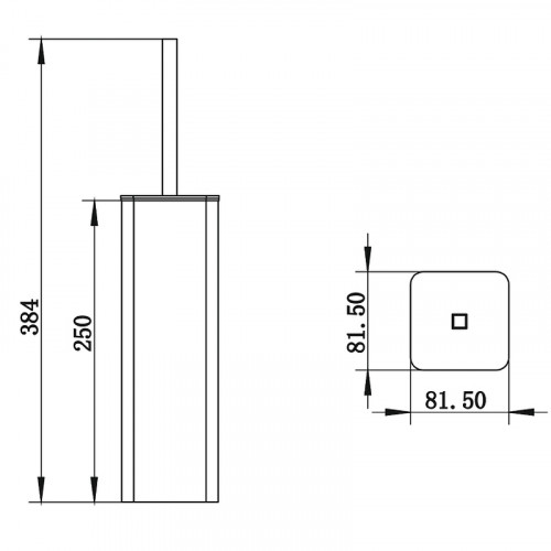 Ершик для унитаза Whitecross Cubo gunmetal CU2474GM Оружейная сталь