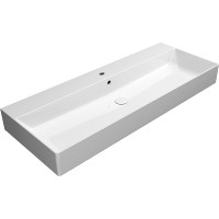Раковина GSI Kube X 120 9424111 Белая фаянс подвесная, накладная