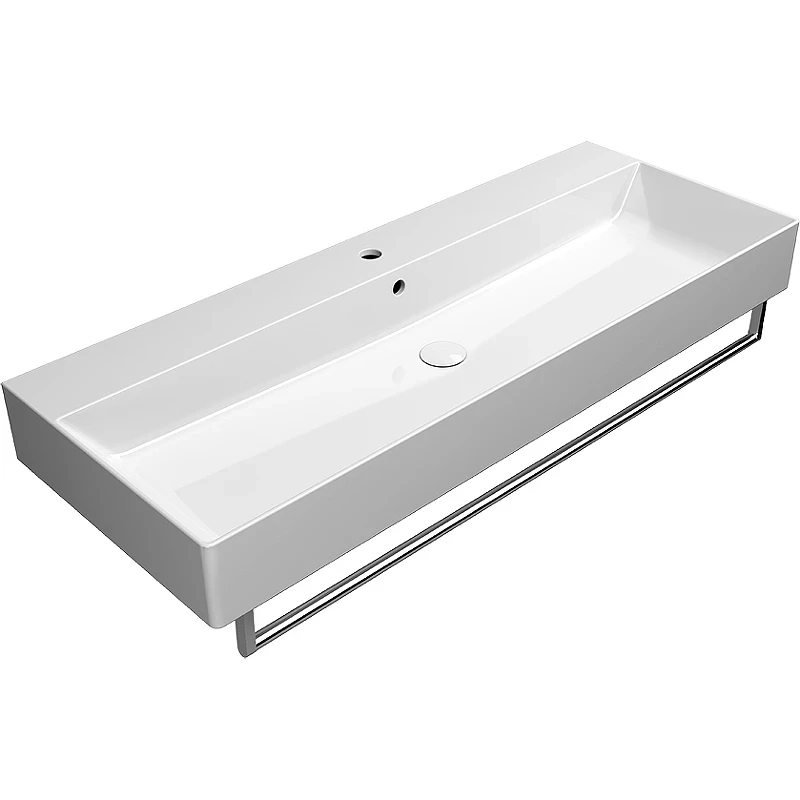 Раковина GSI Kube X 120 9424111 Белая фаянс подвесная, накладная