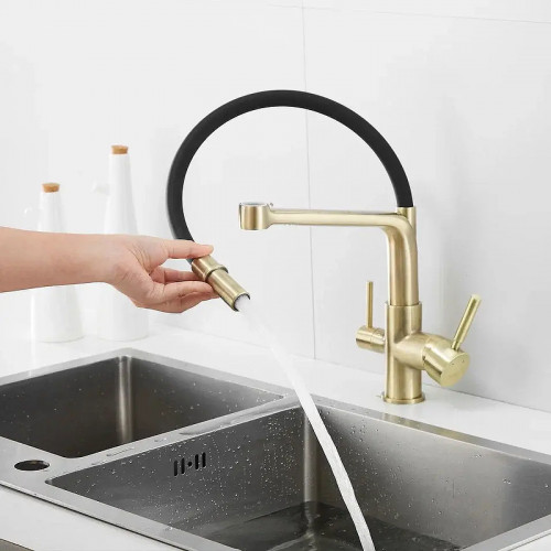 Смеситель для кухни Rose R658Q цвет Бронза Черный