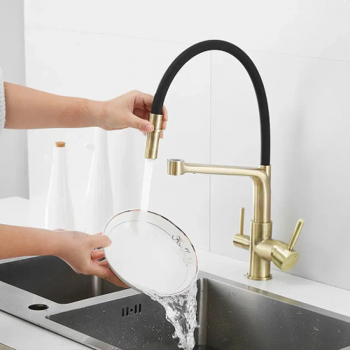 Смеситель для кухни Rose R658Q цвет Бронза Черный