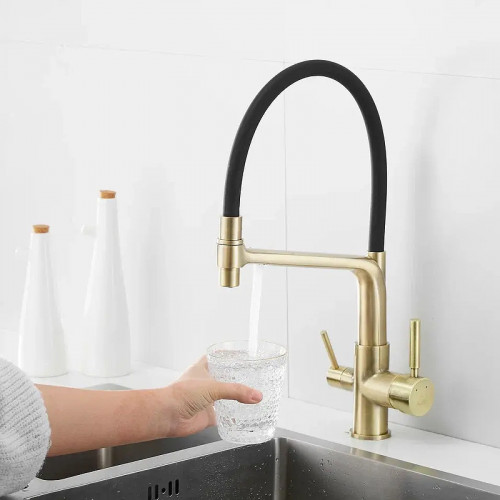 Смеситель для кухни Rose R658Q цвет Бронза Черный