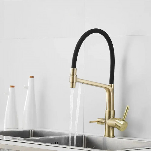 Смеситель для кухни Rose R658Q цвет Бронза Черный