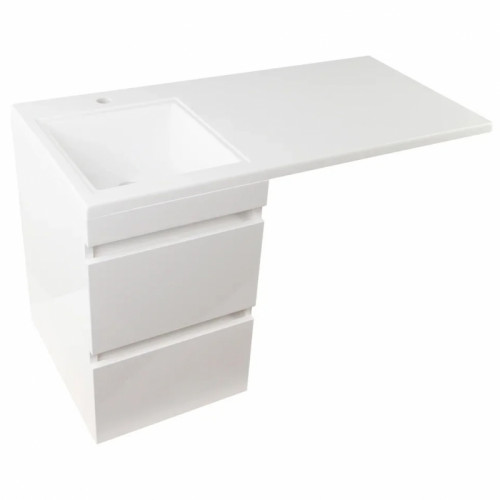 Тумба под раковину Style Line Даллас 100 Люкс Plus подвесная Белая МДФ / ЛДСП