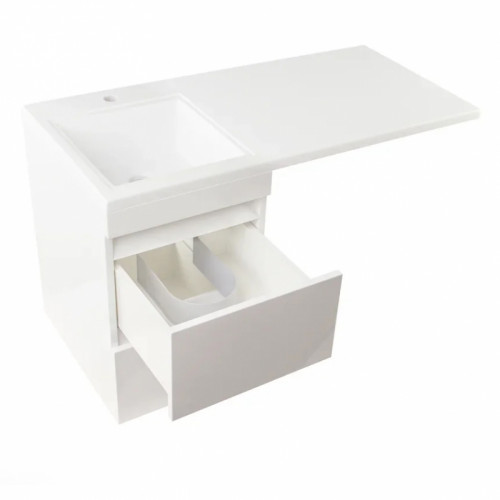 Тумба под раковину Style Line Даллас 100 Люкс Plus подвесная Белая МДФ / ЛДСП