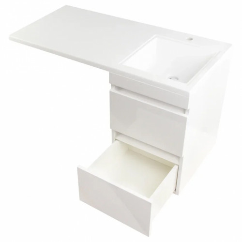 Тумба под раковину Style Line Даллас 100 Люкс Plus подвесная Белая МДФ / ЛДСП