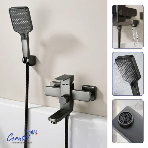 Смеситель для ванны Ceruttispa Клелия (Clelia) VGR CT12063 12063 цвет Серый матовый