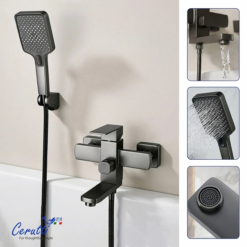 Смеситель для ванны Ceruttispa Клелия (Clelia) VGR CT12063 12063 цвет Серый матовый