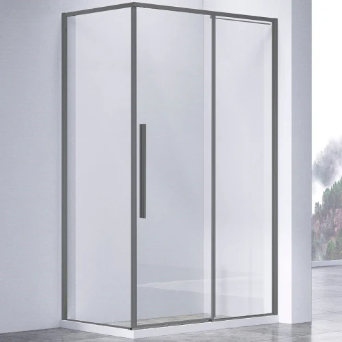 Душевой уголок Vincea Slim-N 130x80 VSR-4SN8013CLGM профиль Вороненая сталь стекло прозрачное