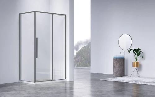 Душевой уголок Vincea Slim-N 130x80 VSR-4SN8013CLGM профиль Вороненая сталь стекло прозрачное