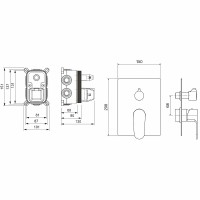 Смеситель для душа Aquatek Оберон AQ1247CR Хром латунь встраиваемый