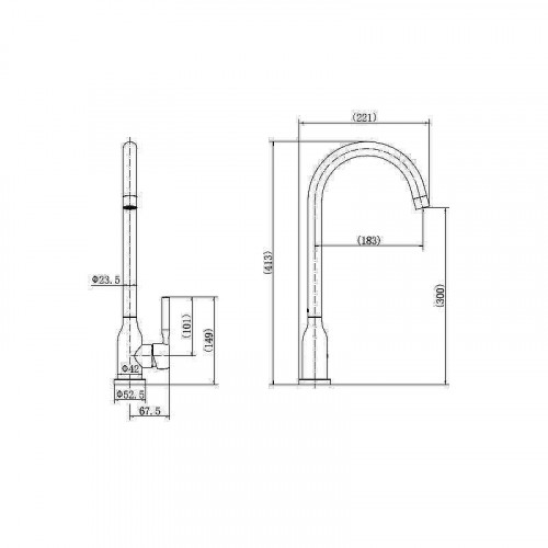 Смеситель для кухни Fashun A54023 цвет Хром