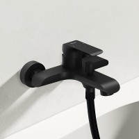 Смеситель для ванны Ravak Flat FL 022.20/150 X070175 Черный матовый латунь на стену