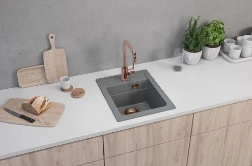 Кухонная мойка Alveus Granital Atrox 10 Concrete G81 400x500 1139770 Бетон искусственный камень (литьевой мрамор) встраиваемая сверху, встраиваемая снизу