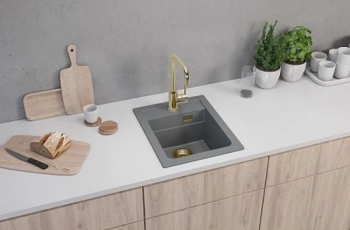 Кухонная мойка Alveus Granital Atrox 10 Concrete G81 400x500 1139770 Бетон искусственный камень (литьевой мрамор) встраиваемая сверху, встраиваемая снизу