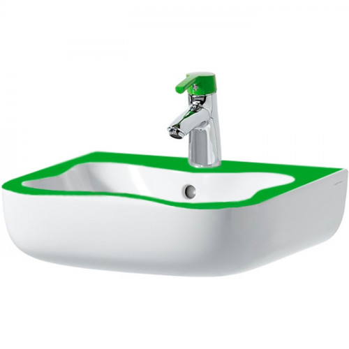 Раковина Laufen Flora Kids 45 8.1503.1.072.104.1 Белая Зеленая