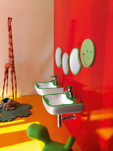 Раковина Laufen Flora Kids 45 8.1503.1.072.104.1 Белая Зеленая