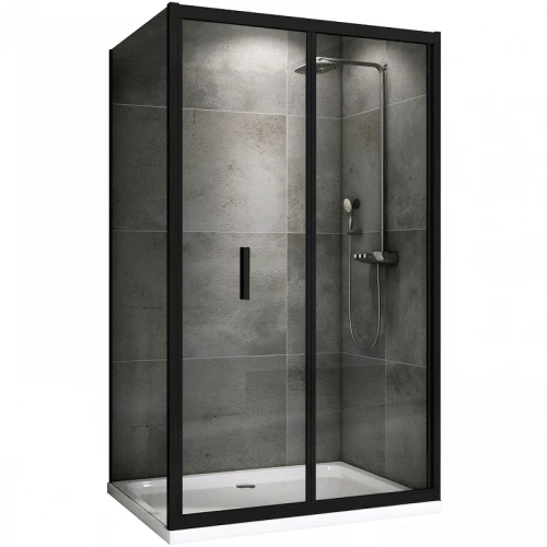 Душевой уголок Abber Sonnenstrand 120x90 AG07120B-S90B профиль Черный стекло прозрачное
