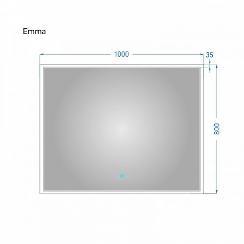 Зеркало Alavann Emma 100 ALV0060001 с подсветкой цвет Белый с сенсорным выключателем